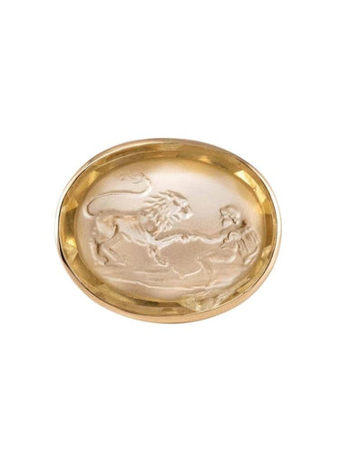 Bague 59 Bague en or rose 18 carats - Intaille sur quartz 58 Facettes 20-082-55