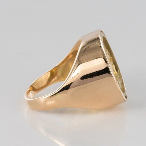 Bague 59 Bague en or rose 18 carats - Intaille sur quartz 58 Facettes 20-082-55
