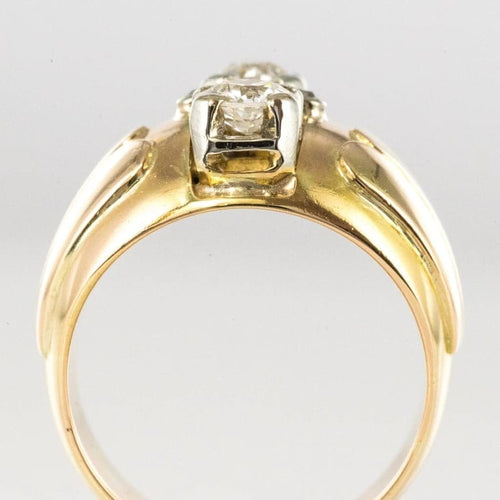 Bague 54 Bague boule rétro en or jaune 18 carats et diamants 58 Facettes 20-170-52