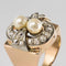 Bague 57 Bague tank rétro en or rose 18 carats, platine, perles et diamants 58 Facettes 20-117-52