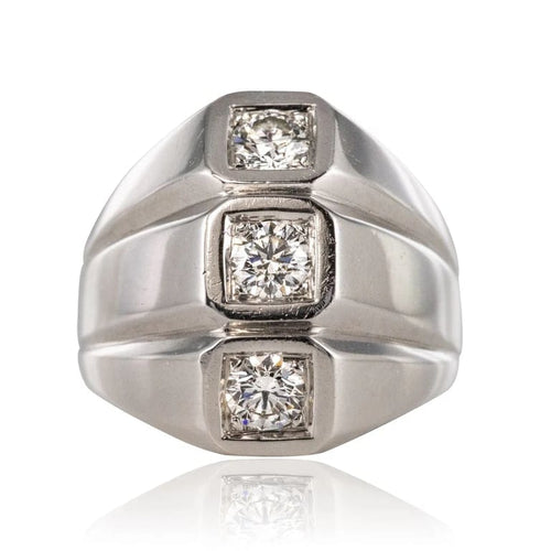 Bague 53 Bague moderniste en or blanc 18 carats et diamants 58 Facettes 20-203-50