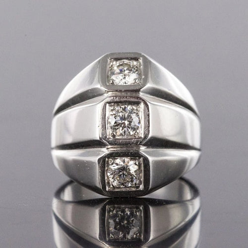 Bague 53 Bague moderniste en or blanc 18 carats et diamants 58 Facettes 20-203-50