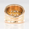Bague 50 Bague jonc godrons pavée de diamants en or rose 18 carats 58 Facettes 20-238-47