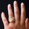 Bague 50 Bague jonc godrons pavée de diamants en or rose 18 carats 58 Facettes 20-238-47