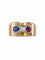 Bague 52 Bague tank en or jaune 18 carats avec saphir, rubis et diamant 58 Facettes 20-349-49