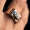 Bague 52 Bague tank en or jaune 18 carats avec saphir, rubis et diamant 58 Facettes 20-349-49