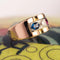 Bague 52 Bague tank en or jaune 18 carats avec saphir, rubis et diamant 58 Facettes 20-349-49