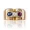 Bague 52 Bague tank en or jaune 18 carats avec saphir, rubis et diamant 58 Facettes 20-349-49