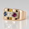 Bague 52 Bague tank en or jaune 18 carats avec saphir, rubis et diamant 58 Facettes 20-349-49
