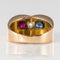Bague 52 Bague tank en or jaune 18 carats avec saphir, rubis et diamant 58 Facettes 20-349-49