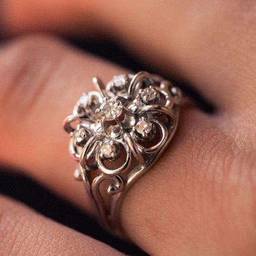 Bague 53 Bague fils en or blanc 18 carats et diamants 58 Facettes 20-147-50