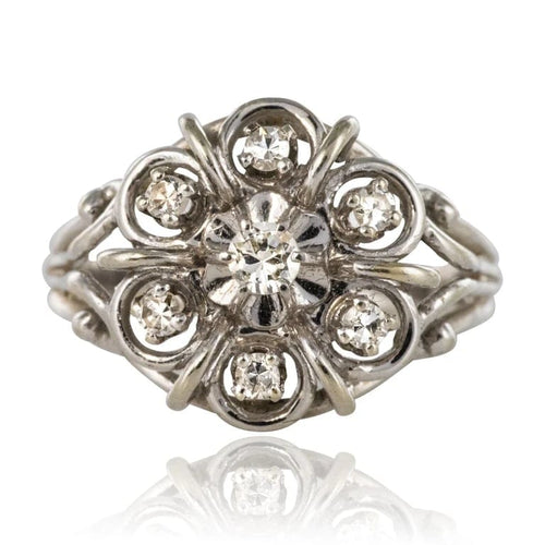 Bague 53 Bague fils en or blanc 18 carats et diamants 58 Facettes 20-147-50