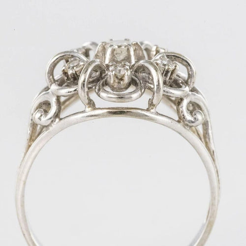 Bague 53 Bague fils en or blanc 18 carats et diamants 58 Facettes 20-147-50