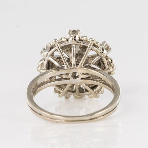 Bague 51 Bague pétales en or blanc 18 carats et diamants 58 Facettes 20-150-49
