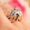 Bague 52 Bague rétro ancienne en or jaune 18 carats, platine et diamants 58 Facettes 20-316-48