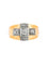 Bague 56 Bague tank en or rose 18 carats et platine avec diamants 58 Facettes 20-322-52
