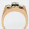 Bague 56 Bague tank en or rose 18 carats et platine avec diamants 58 Facettes 20-322-52