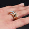 Bague 56 Bague tank en or rose 18 carats et platine avec diamants 58 Facettes 20-322-52