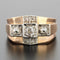 Bague 56 Bague tank en or rose 18 carats et platine avec diamants 58 Facettes 20-322-52