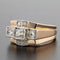 Bague 56 Bague tank en or rose 18 carats et platine avec diamants 58 Facettes 20-322-52
