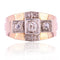 Bague 56 Bague tank en or rose 18 carats et platine avec diamants 58 Facettes 20-322-52