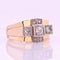 Bague 56 Bague tank en or rose 18 carats et platine avec diamants 58 Facettes 20-322-52