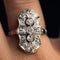 Bague 53 Bague style Art déco en or blanc 18 carats et diamants 58 Facettes 20-263-57