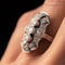 Bague 53 Bague style Art déco en or blanc 18 carats et diamants 58 Facettes 20-263-57