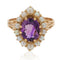 Bague 57 Bague ancienne en or jaune 18 carats, améthyste et perles 58 Facettes 20-569-50