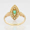 Bague 53 Bague marquise ancienne en or jaune 18 carats, émeraude et diamants 58 Facettes 20-608-48