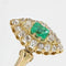 Bague 53 Bague marquise ancienne en or jaune 18 carats, émeraude et diamants 58 Facettes 20-608-48