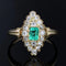 Bague 53 Bague marquise ancienne en or jaune 18 carats, émeraude et diamants 58 Facettes 20-608-48