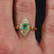 Bague 53 Bague marquise ancienne en or jaune 18 carats, émeraude et diamants 58 Facettes 20-608-48