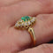 Bague 53 Bague marquise ancienne en or jaune 18 carats, émeraude et diamants 58 Facettes 20-608-48
