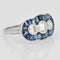 Bague 52 Bague Art déco en or blanc 18 carats, saphirs et diamants 58 Facettes 21-024-50