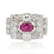 Bague 51 Bague Art déco en platine, rubis et diamants 58 Facettes 20-600-48