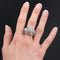 Bague 62 Bague dôme en or blanc 18 carats et diamants baguette 58 Facettes 20-589-59