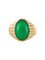 Bague 62 Bague chevalière vintage en or jaune 18 carats au chrysoprase 58 Facettes 19-410-58