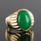 Bague 62 Bague chevalière vintage en or jaune 18 carats au chrysoprase 58 Facettes 19-410-58
