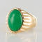 Bague 62 Bague chevalière vintage en or jaune 18 carats au chrysoprase 58 Facettes 19-410-58