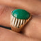 Bague 62 Bague chevalière vintage en or jaune 18 carats au chrysoprase 58 Facettes 19-410-58