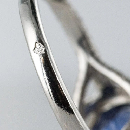 Bague 54 Bague en platine au saphir de Ceylan et diamants 58 Facettes 19-250-53
