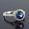Bague 54 Bague en platine au saphir de Ceylan et diamants 58 Facettes 19-250-53
