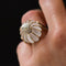 Bague 50 Bague en or jaune 14 carats au cristal de roche et diamants 58 Facettes 19-176A