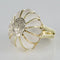 Bague 50 Bague en or jaune 14 carats au cristal de roche et diamants 58 Facettes 19-176A