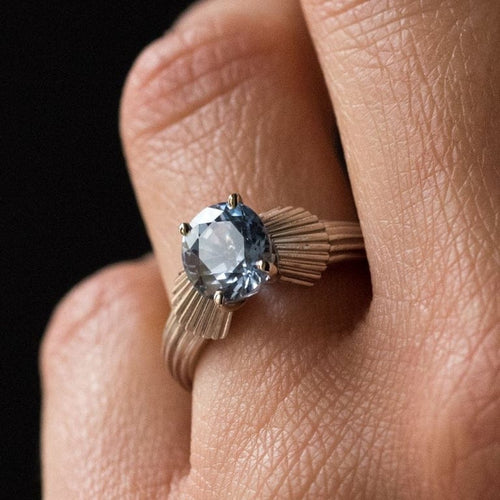 Bague 52 Bague solitaire vintage en platine et or blanc, saphir 58 Facettes 19-191-49