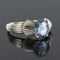 Bague 52 Bague solitaire vintage en platine et or blanc, saphir 58 Facettes 19-191-49