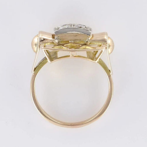 Bague 52 Bague tank en or jaune 18 carats et diamants 58 Facettes CV75-52
