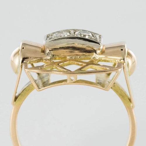 Bague 52 Bague tank en or jaune 18 carats et diamants 58 Facettes CV75-52
