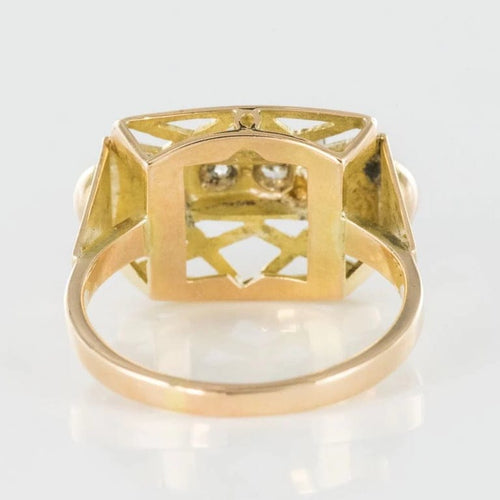 Bague 52 Bague tank en or jaune 18 carats et diamants 58 Facettes CV75-52